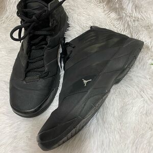 Jordan Football faux suede black paneling sneakers size 6.5